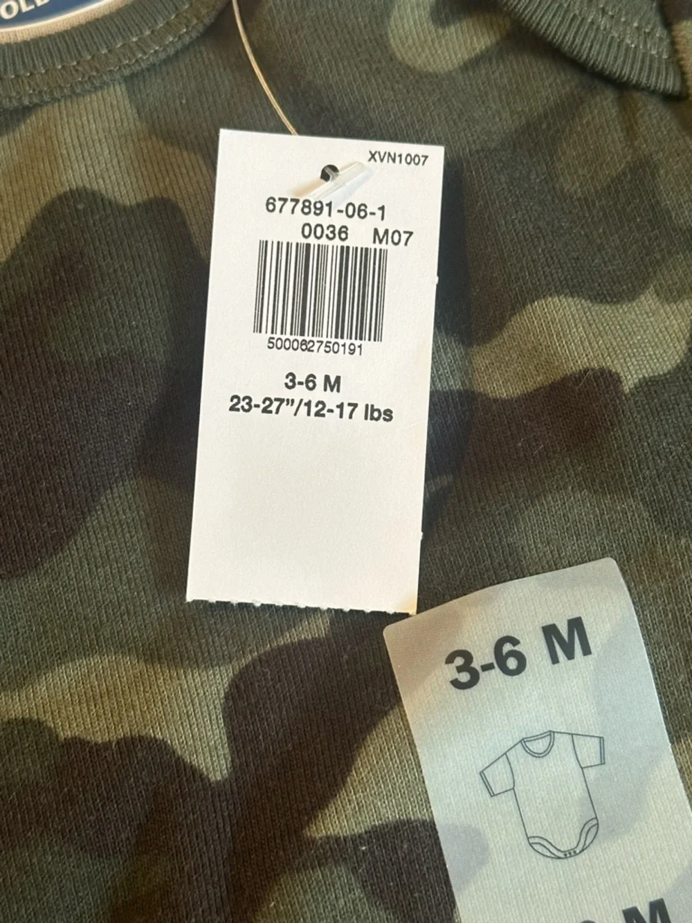 Old Navy Baby Camo Print Short-Sleeve Bodysuit - Size 3-6M NWT - Picture 3 of 3